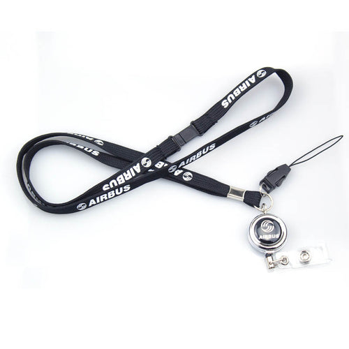 Airbus Logo Retractable Lanyard (Black Face)
