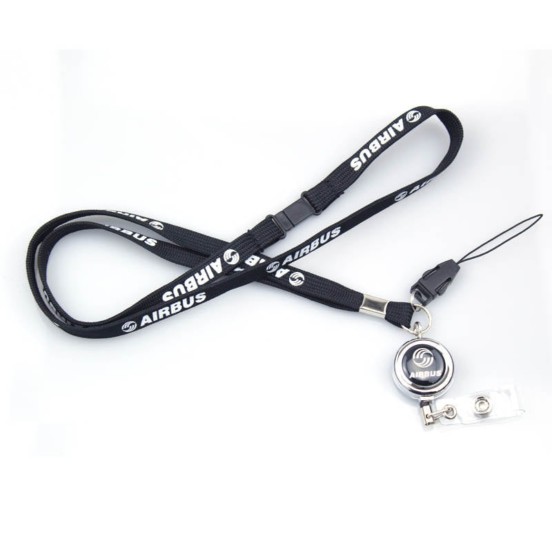 Airbus Logo Retractable Lanyard (Black Face)