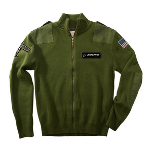 Red Canoe Boeing Airplane Logo Cardigan/ Flight Jacket