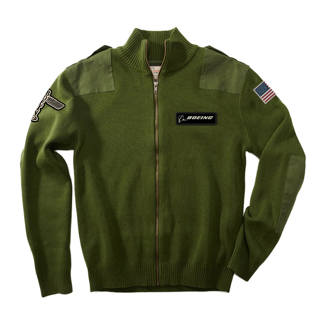 Red Canoe Boeing Airplane Logo Cardigan/ Flight Jacket
