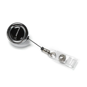 Boeing Chrome Clip-on Retractable Badge Holder