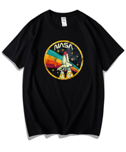Load image into Gallery viewer, NASA Rainbow Shuttle Black T-Shirt